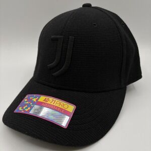 Juventus Hat Fan Ink Cap Strap Back One Size Black Soccer Football Official NEW